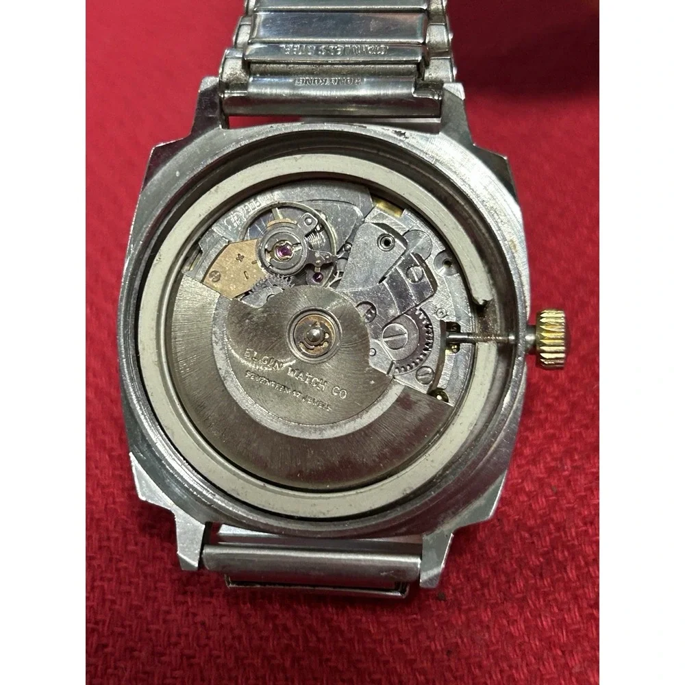 Vintage Elgin 17-Jewel Self-Winding (Automatic) Men's Wristwatch Silver READ